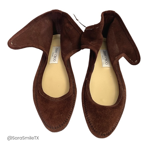 JIMMY CHOO Unique Authentic Boho Suede Gladiator Flats Ballet Shoes - RARE - Picture 12 of 15